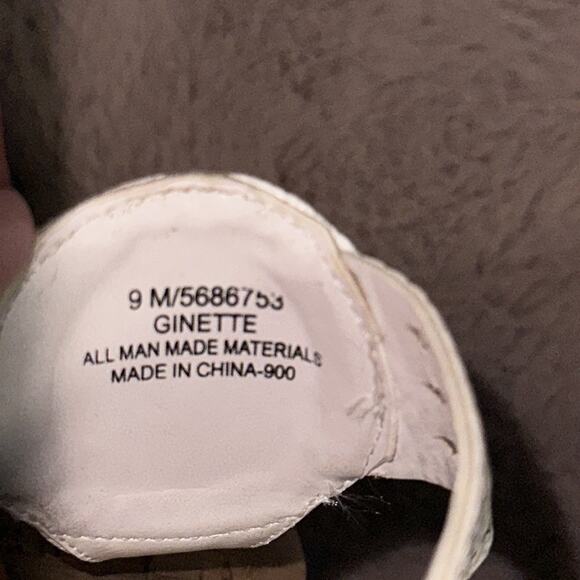 Coach & Four Sandals Womens 9M Ginette Starfish Thong White Leather Wedge Casual - Picture 5 of 5